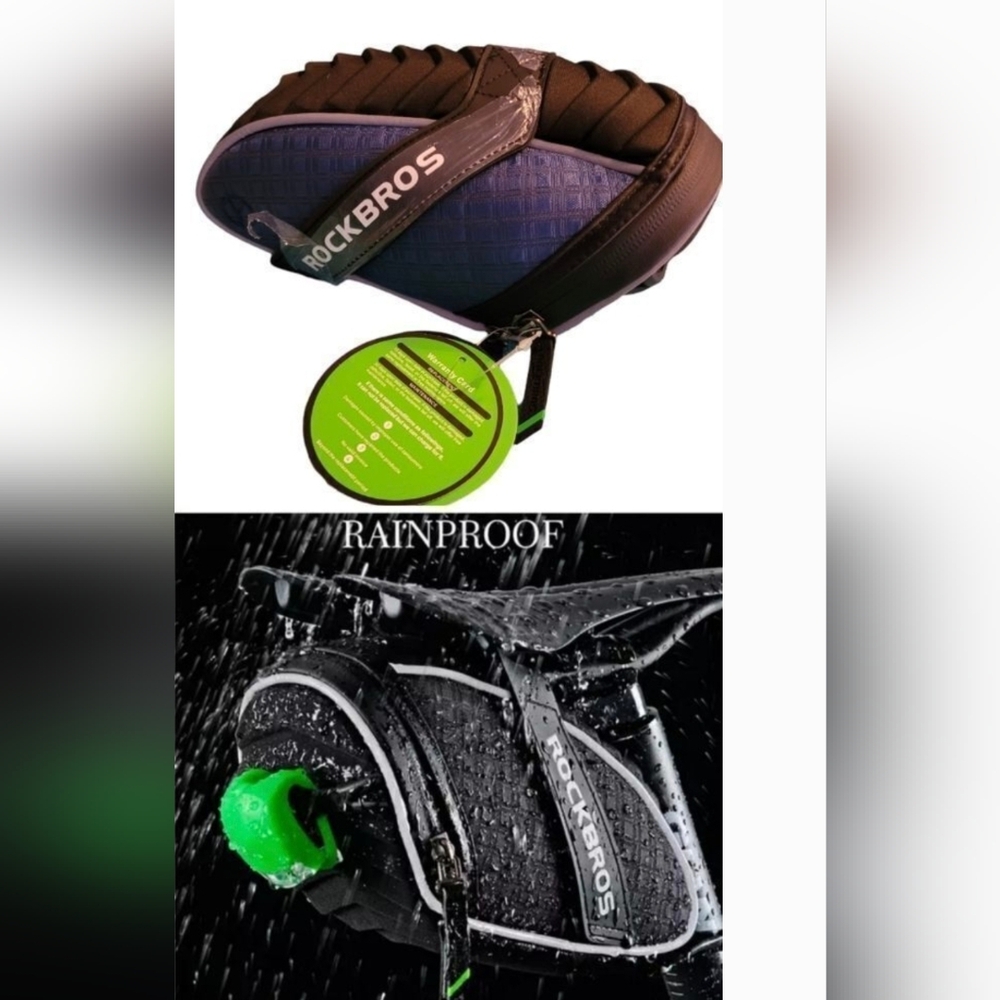 NEW ROCKBROS ROCK BROS cycling bike bicycle BLUE BLACK saddle bag RAINPROOF NWT